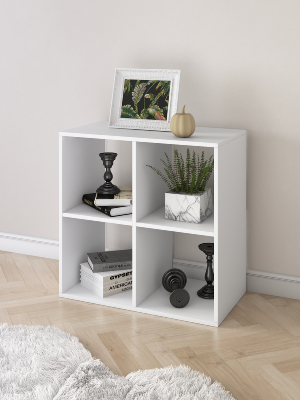 Ник стеллаж куб 4 ячейки (Белый снег 709х301х700)